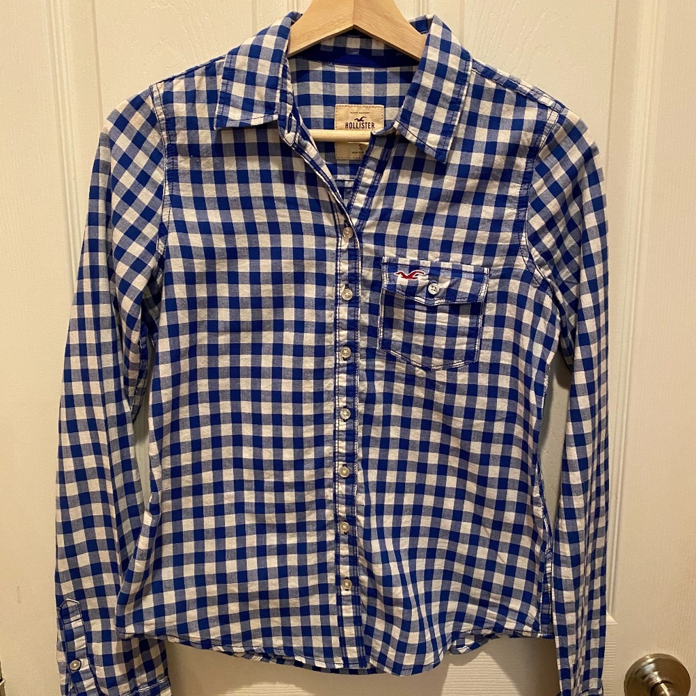 Hollister Blue Checkered Button Down
